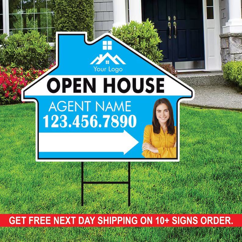 10 Pack Custom Open House Arrow Yard Sign – Voila Print Inc