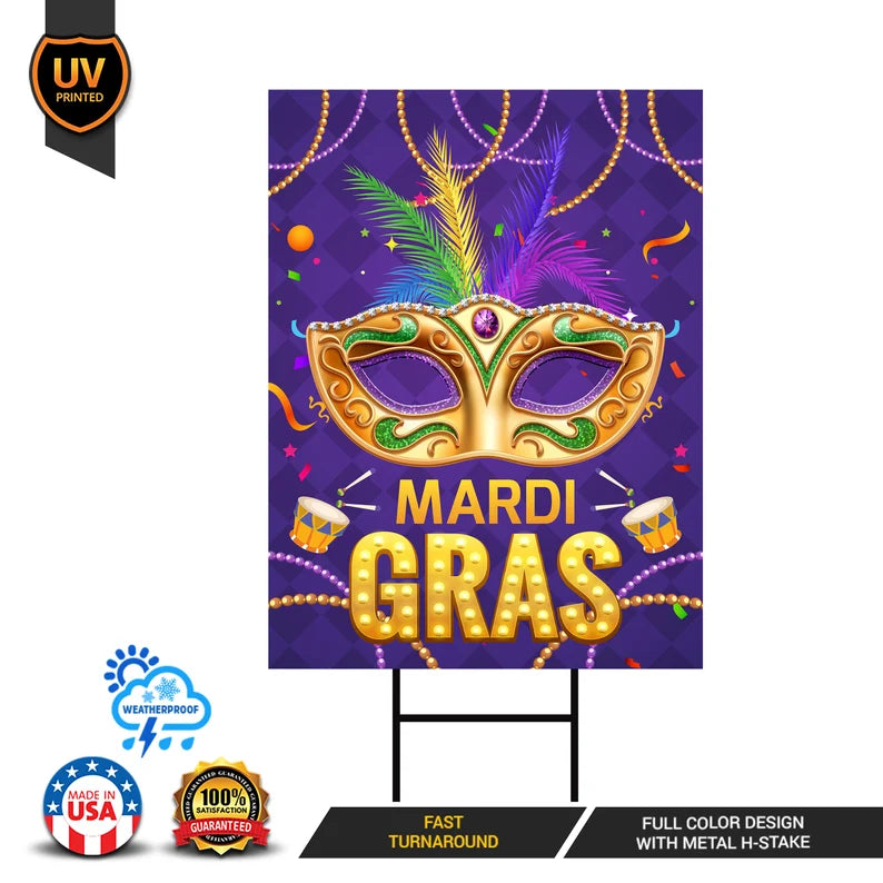 mardi gras yard sign