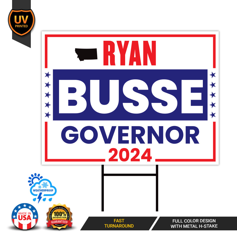 a sign that says ryan busse government