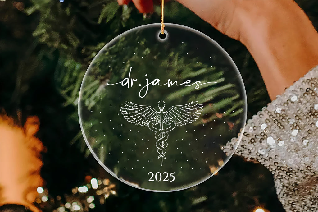 Personalized Doctor Graduation Ornament, New Doctor Acrylic Keepsake, Medical School Graduation Gift, Med School Graduate Gift for Her, 2025