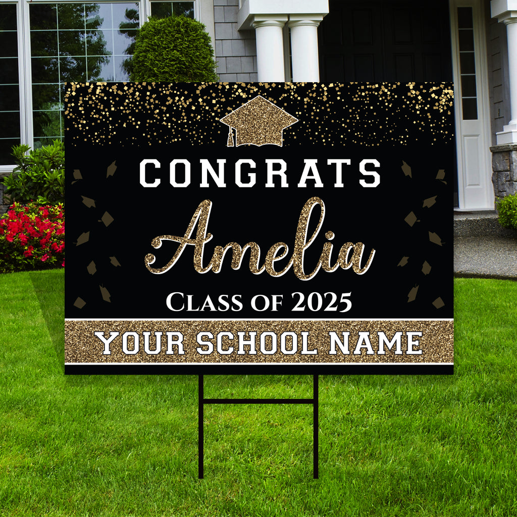 Personalized Graduation Yard Sign 2025, Graduate 2025, Senior Grad Sign, Class of 2025, Custom Graduation 2025 Yard Sign with Metal H-Stake