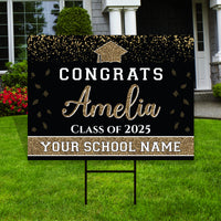 Personalized Graduation Yard Sign 2025, Graduate 2025, Senior Grad Sign, Class of 2025, Custom Graduation 2025 Yard Sign with Metal H-Stake