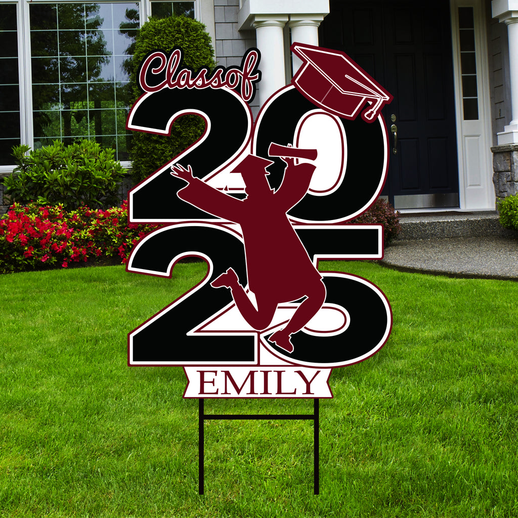 Personalized Graduation Yard Sign 2025, 2025 Senior Grad Sign, Class of 2025, Custom Graduation 2025 Yard Sign with Metal H-Stake