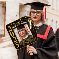 Custom Face Fans With Wooden Handle, Graduation Head, Grad Face Fans, Class of 2025 Head Fans, Graduation Faces on a Stick