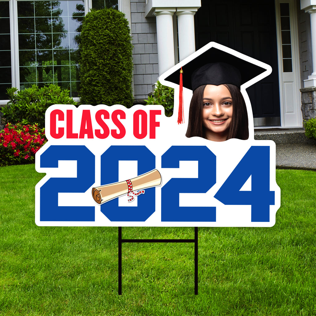 Custom Graduation Face Yard Sign 2024