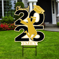 Personalized Graduation Yard Sign 2025, 2025 Senior Grad Sign, Class of 2025, Custom Graduation 2025 Yard Sign with Metal H-Stake