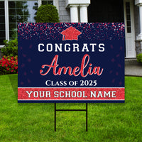 Personalized Graduation Yard Sign 2025, Graduate 2025, Senior Grad Sign, Class of 2025, Custom Graduation 2025 Yard Sign with Metal H-Stake