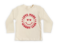 Valentine's Day Baby Bodysuit, Love More Worry Less Baby Outfit