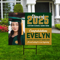 Personalized Graduation Yard Sign 2025 with Photo - Grad Sign, Class of 2025, Custom Graduation 2025 Yard Sign with Metal H-Stake