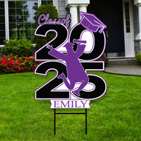 Personalized Graduation Yard Sign 2025, 2025 Senior Grad Sign, Class of 2025, Custom Graduation 2025 Yard Sign with Metal H-Stake