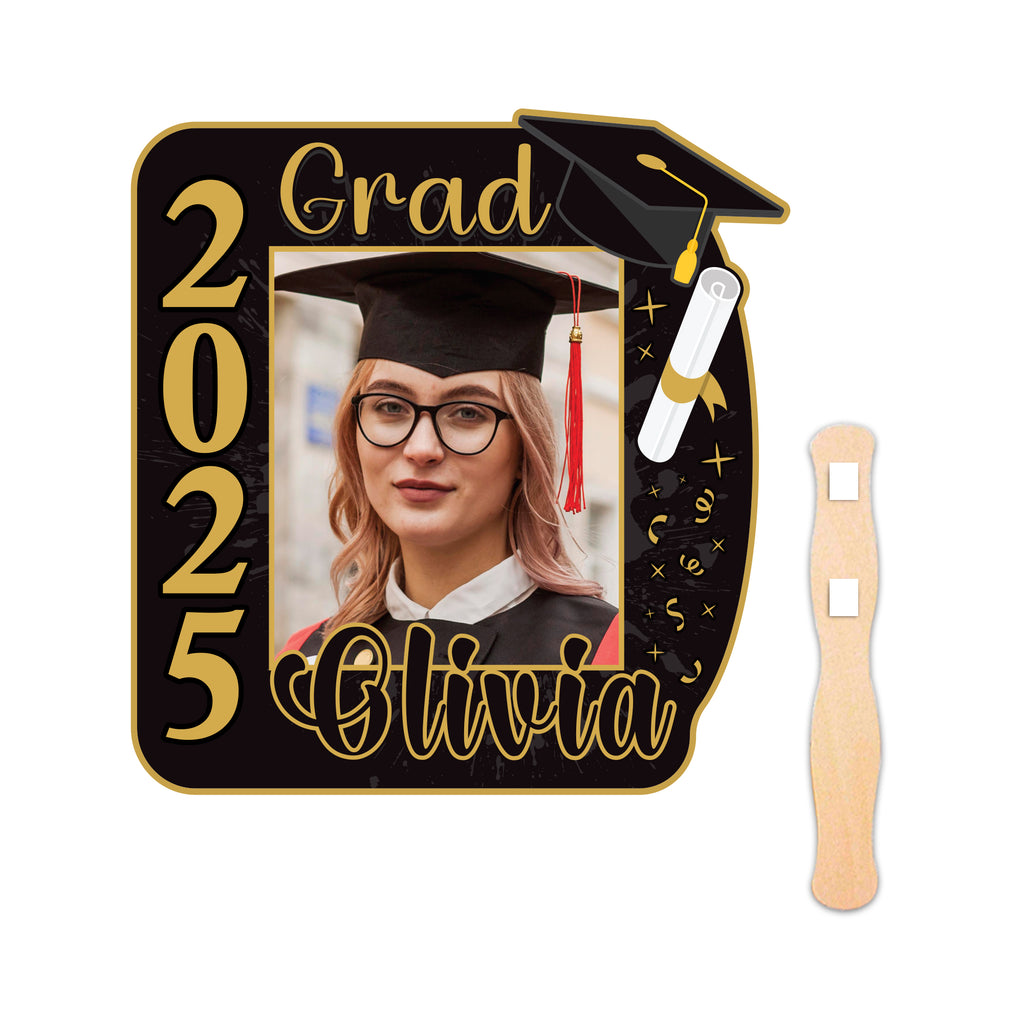 Custom Face Fans With Wooden Handle, Graduation Head, Grad Face Fans, Class of 2025 Head Fans, Graduation Faces on a Stick