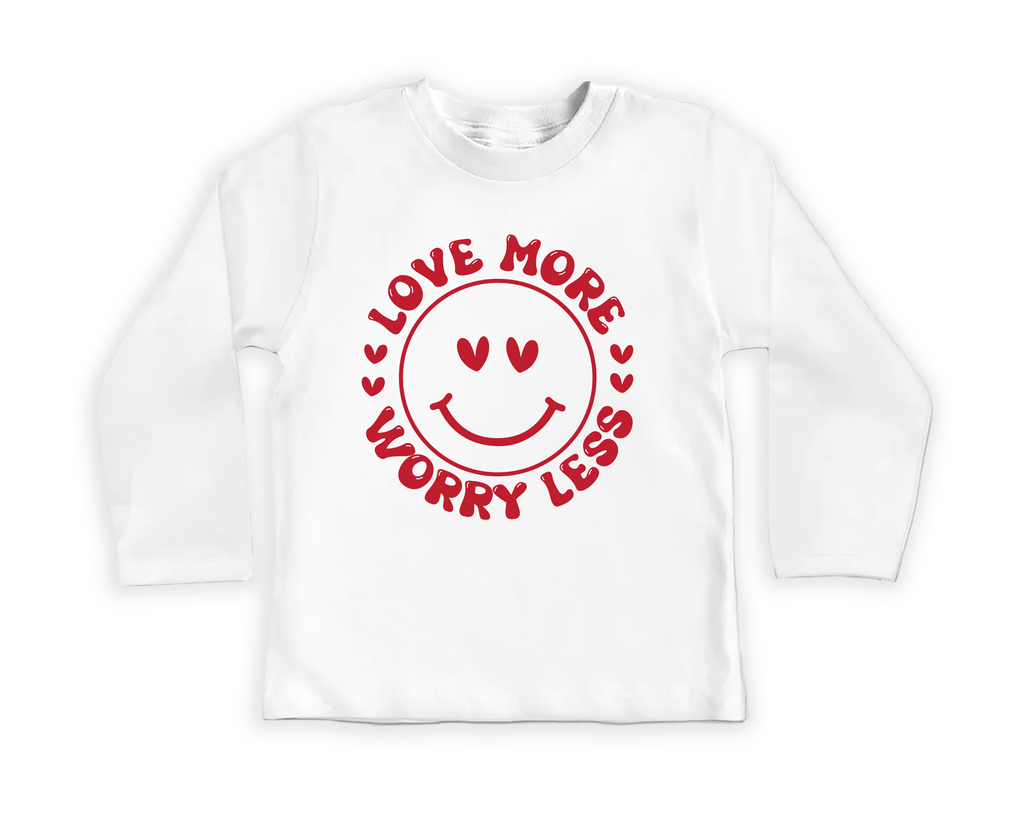 Valentine's Day Baby Bodysuit, Love More Worry Less Baby Outfit