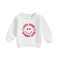 Valentine's Day Baby Bodysuit, Love More Worry Less Baby Outfit