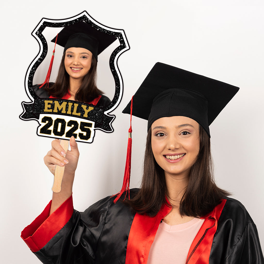 Custom Face Fans With Wooden Handle, Graduation Head, Grad Face Fans, Class of 2025 Head Fans, Graduation Faces on a Stick