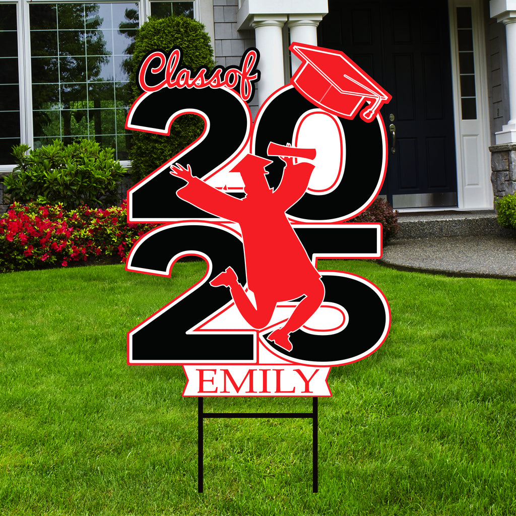 Personalized Graduation Yard Sign 2025, 2025 Senior Grad Sign, Class of 2025, Custom Graduation 2025 Yard Sign with Metal H-Stake