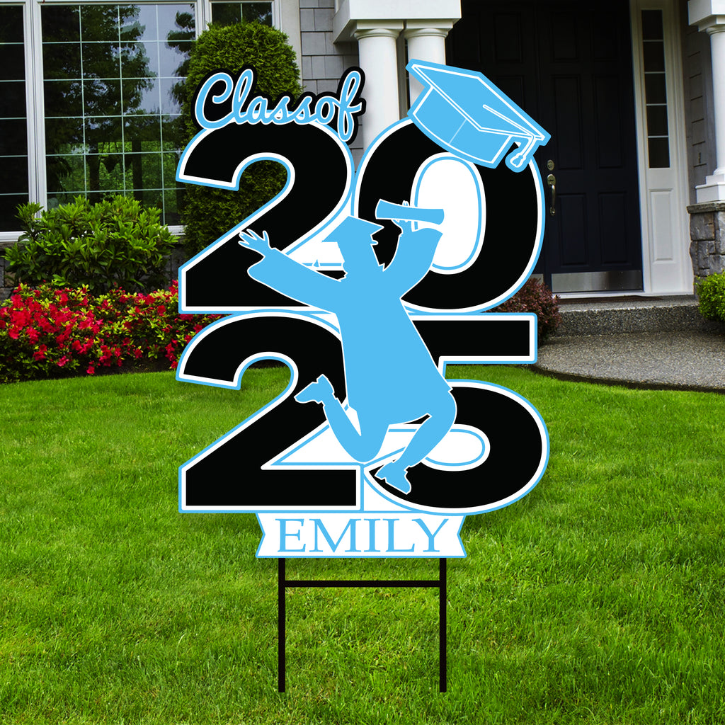 Personalized Graduation Yard Sign 2025, 2025 Senior Grad Sign, Class of 2025, Custom Graduation 2025 Yard Sign with Metal H-Stake