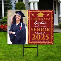 Personalized Graduation Yard Sign 2025 with Photo - Grad Sign, Class of 2025, Custom Graduation 2025 Yard Sign with Metal H-Stake