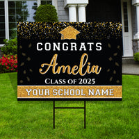 Personalized Graduation Yard Sign 2025, Graduate 2025, Senior Grad Sign, Class of 2025, Custom Graduation 2025 Yard Sign with Metal H-Stake