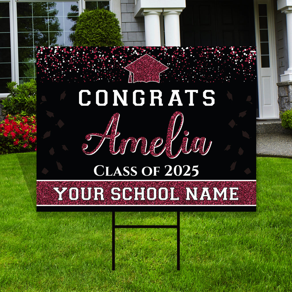 Personalized Graduation Yard Sign 2025, Graduate 2025, Senior Grad Sign, Class of 2025, Custom Graduation 2025 Yard Sign with Metal H-Stake