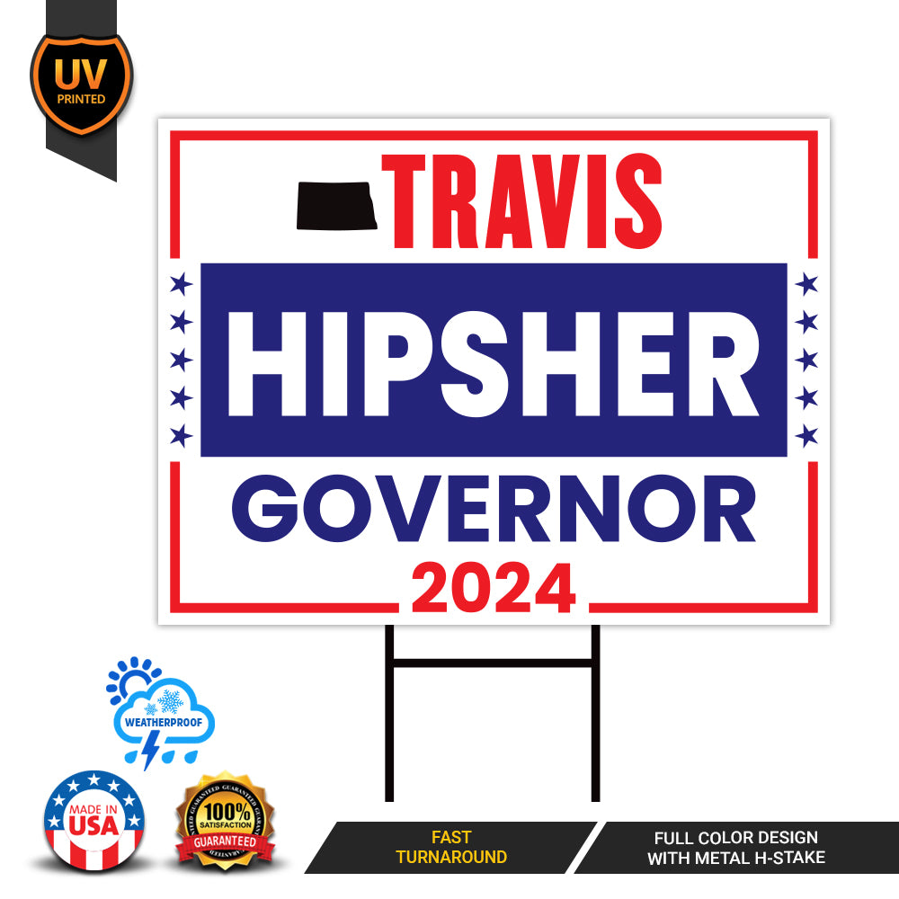 a sign that says travis hipser government on it