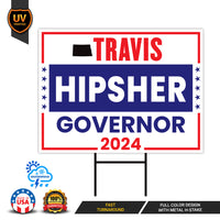 a sign that says travis hipser government on it