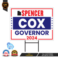 a sign that says spencer cox government