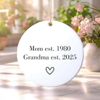 Grandma Ceramic Keepsake, Pregnancy Announcement Gift, First Time Grandma Ornament, Personalized Mother’s Day Gift, New Grandma Gift Idea