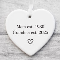 Grandma Ceramic Keepsake, Pregnancy Announcement Gift, First Time Grandmom Ornament, Personalized, New Grandma Gift Idea