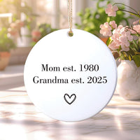 Grandma Ceramic Keepsake, Pregnancy Announcement Gift, First Time Grandmom Ornament, Personalized, New Grandma Gift Idea