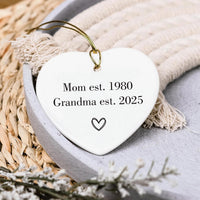 Grandma Ceramic Keepsake, Pregnancy Announcement Gift, First Time Grandma Ornament, Personalized Mother’s Day Gift, New Grandma Gift Idea