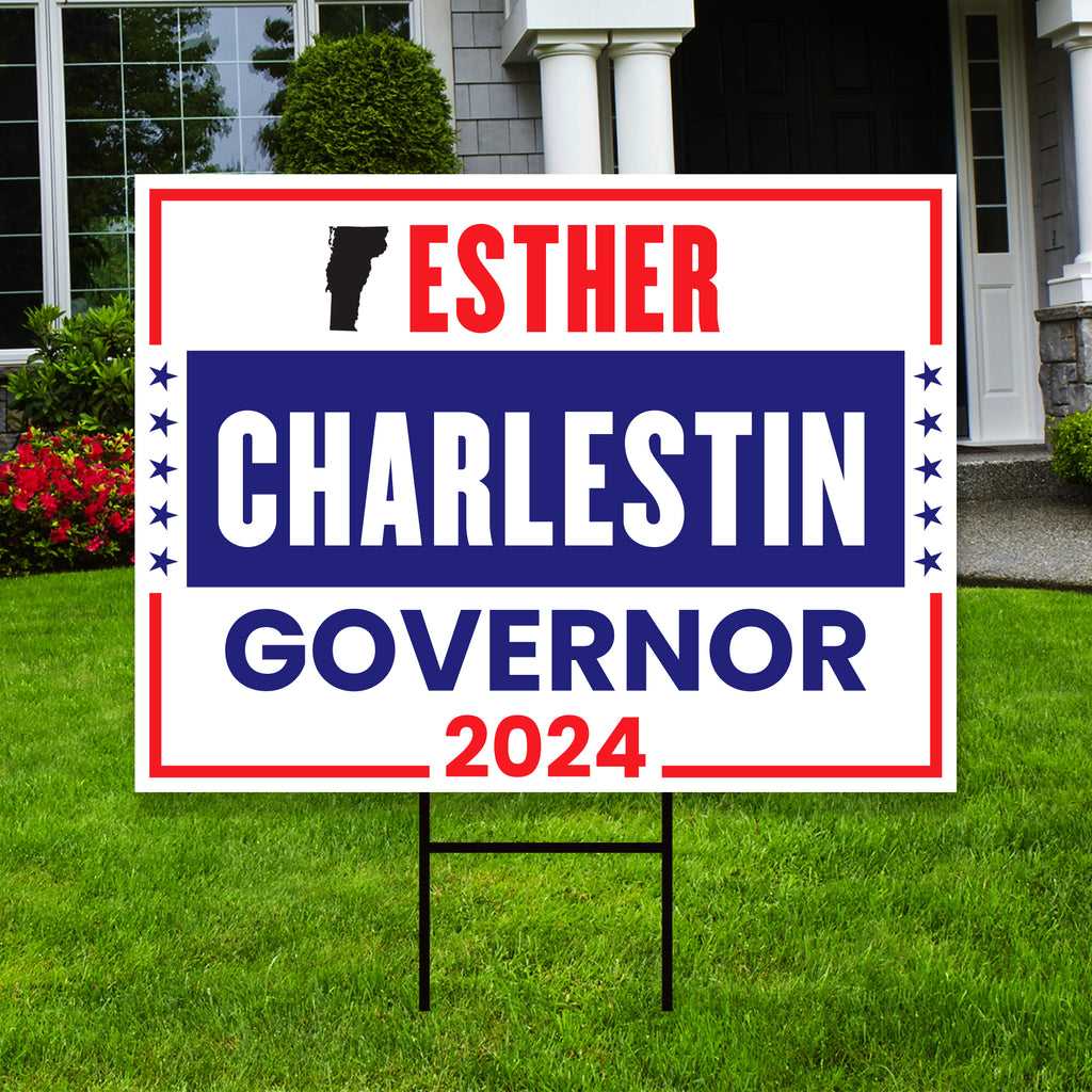 a political sign in front of a house