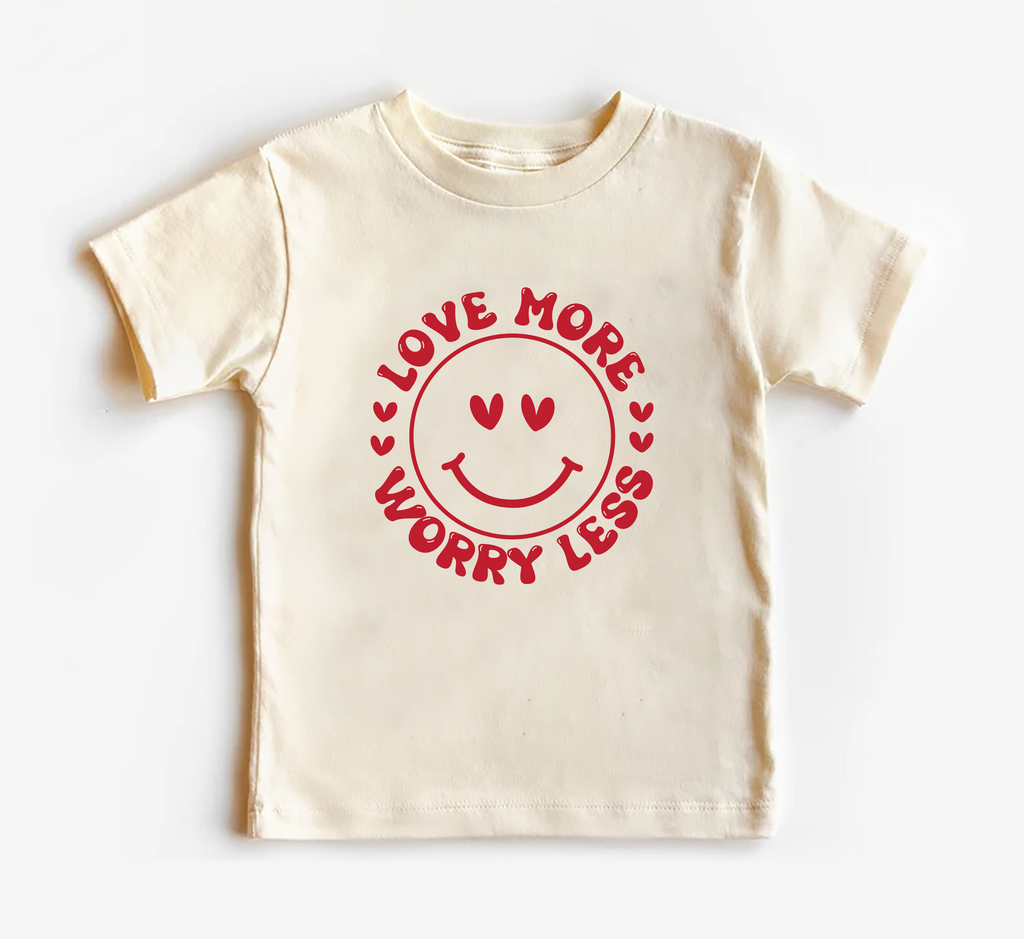 Valentine's Day Baby Bodysuit, Love More Worry Less Baby Outfit