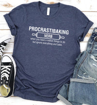 Procrastibaking Short Sleeve T-Shirt, Funny Baking T-Shirt