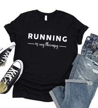 Running Is My Therapy Short Sleeve T-Shirt, Hiking Shirt