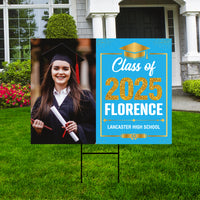 Personalized Graduation Yard Sign 2025 with Photo, 2025 Senior Grad Sign, Class of 2025, Custom Graduation 2025 Yard Sign with Metal H-Stake