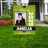 Personalized Graduation Yard Sign 2025 with Photo, 2025 Senior Grad Sign, Class of 2025, Custom Graduation 2025 Yard Sign with Metal H-Stake