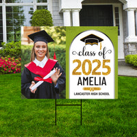 Personalized Graduation Yard Sign 2025 with Photo, 2025 Senior Grad Sign, Class of 2025, Custom Graduation 2025 Yard Sign with Metal H-Stake