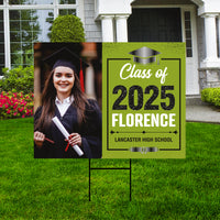 Personalized Graduation Yard Sign 2025 with Photo, 2025 Senior Grad Sign, Class of 2025, Custom Graduation 2025 Yard Sign with Metal H-Stake