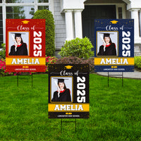 Personalized Graduation Yard Sign 2025 with Photo, 2025 Senior Grad Sign, Class of 2025, Custom Graduation 2025 Yard Sign with Metal H-Stake