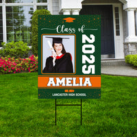 Personalized Graduation Yard Sign 2025 with Photo, 2025 Senior Grad Sign, Class of 2025, Custom Graduation 2025 Yard Sign with Metal H-Stake