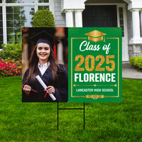 Personalized Graduation Yard Sign 2025 with Photo, 2025 Senior Grad Sign, Class of 2025, Custom Graduation 2025 Yard Sign with Metal H-Stake