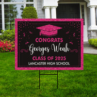 Personalized Graduation Yard Sign 2025 - Coroplast Grad Sign, Class of 2025 Sign, Custom Graduation 2025 Yard Sign with Metal H-Stake