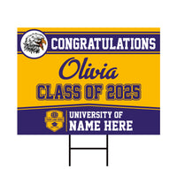 Personalized Graduation Yard Sign 2025 - Coroplast Grad Sign Class of 2025 Graduate Sign Custom Graduation 2025 Yard Sign with Metal H-Stake