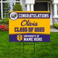 Personalized Graduation Yard Sign 2025 - Coroplast Grad Sign Class of 2025 Graduate Sign Custom Graduation 2025 Yard Sign with Metal H-Stake