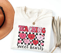 Teaching Sweethearts Teacher Short Sleeve T-Shirt, Valentine Gifts Shirt