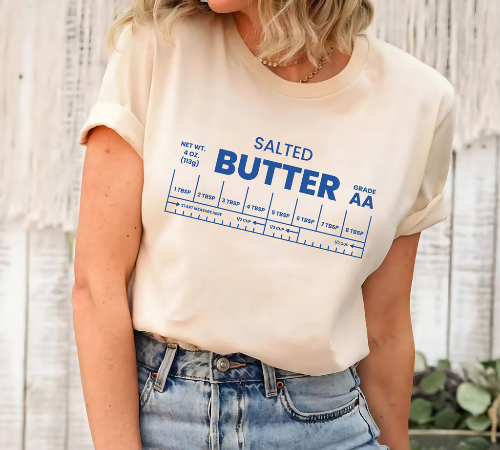 Salted Butter Short Sleeve T-Shirt, Butter Lover Shirt