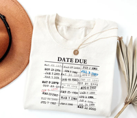 Library Card Due Date Short Sleeve T-Shirt, Library Card Shirt, Book Lover Shirt