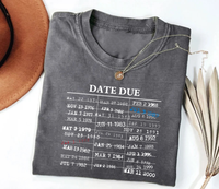 Library Card Due Date Short Sleeve T-Shirt, Library Card Shirt, Book Lover Shirt