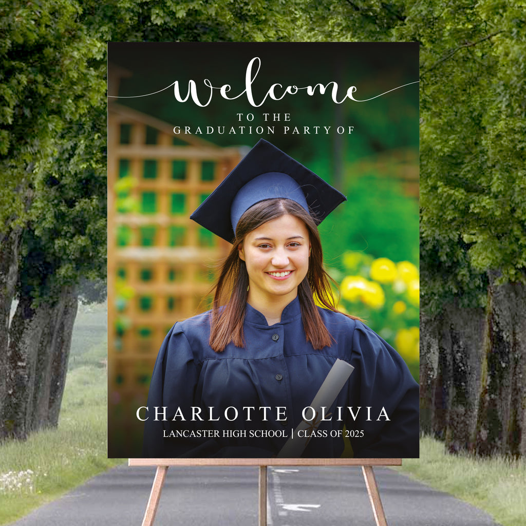 Custom Graduation Foamboard Poster Sign Photo, Personalized Class of 2025 Graduation Foam-core Welcome Sign, Graduate Celebration Sign Décor