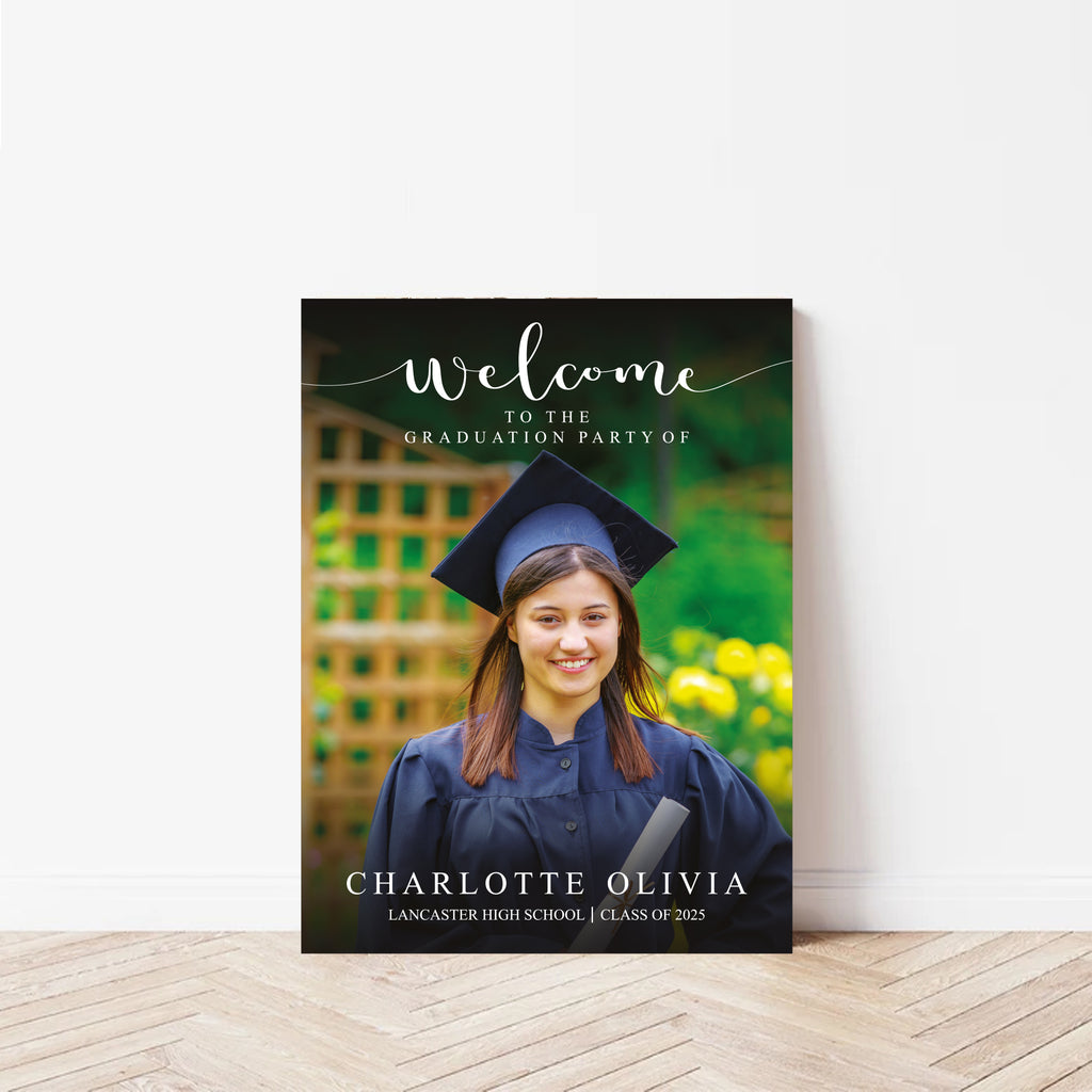 Custom Graduation Foamboard Poster Sign Photo, Personalized Class of 2025 Graduation Foam-core Welcome Sign, Graduate Celebration Sign Décor